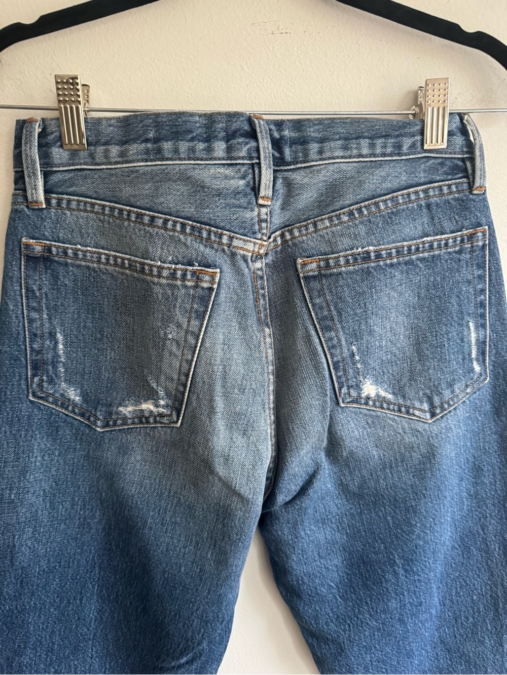 FRAME Le Stevie Crop Jeans Women’s 23 Distressed Raw Hem 100% Cotton - Picture 6 of 8